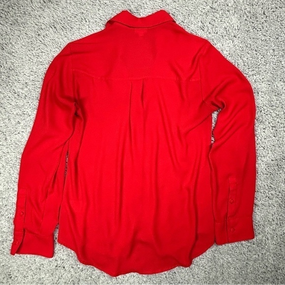 Express Blouse Womens Small Portofino Button Up Roll Tab Sleeves Holiday Dinner - Picture 4 of 4